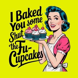 Housewife I Baked You Some Shut The Fucupcakes KITCHEN Fridge magnet 4"x4"